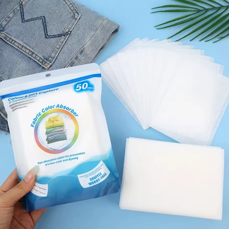 پد جذب کننده رنگ شستشوی لباس بسته 50 عددی